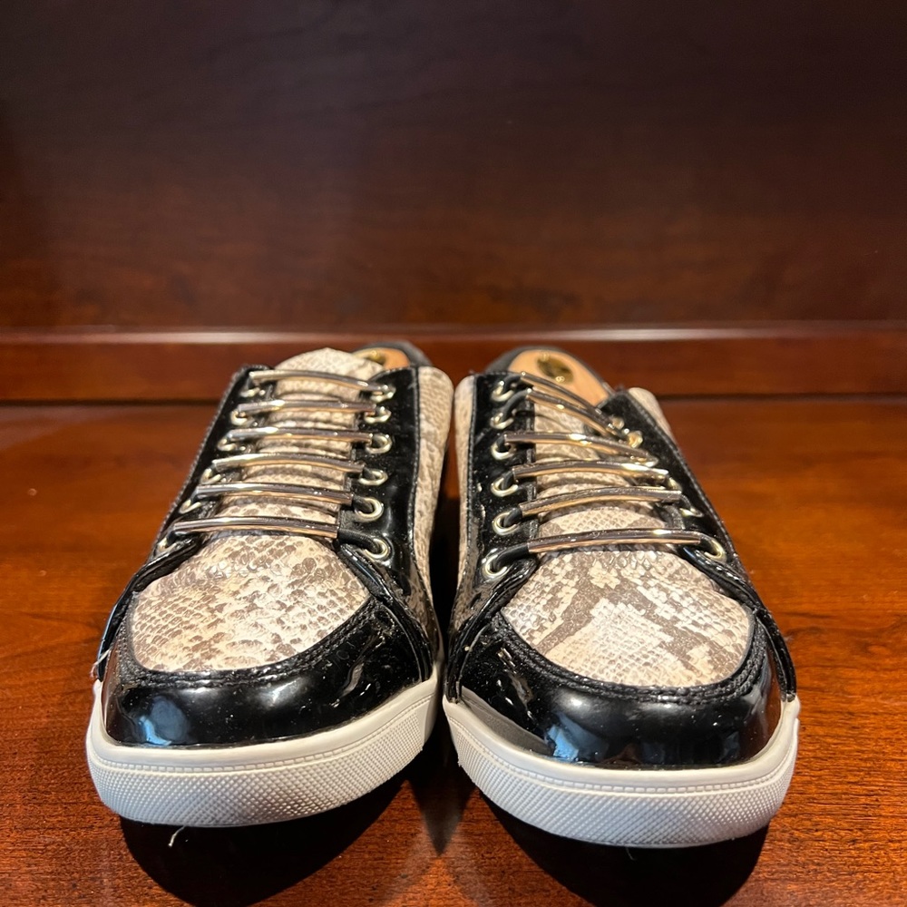 Aldo SNAKE Faux PATEN LEATHER SLIP ON SNEAKERS 8.5 M